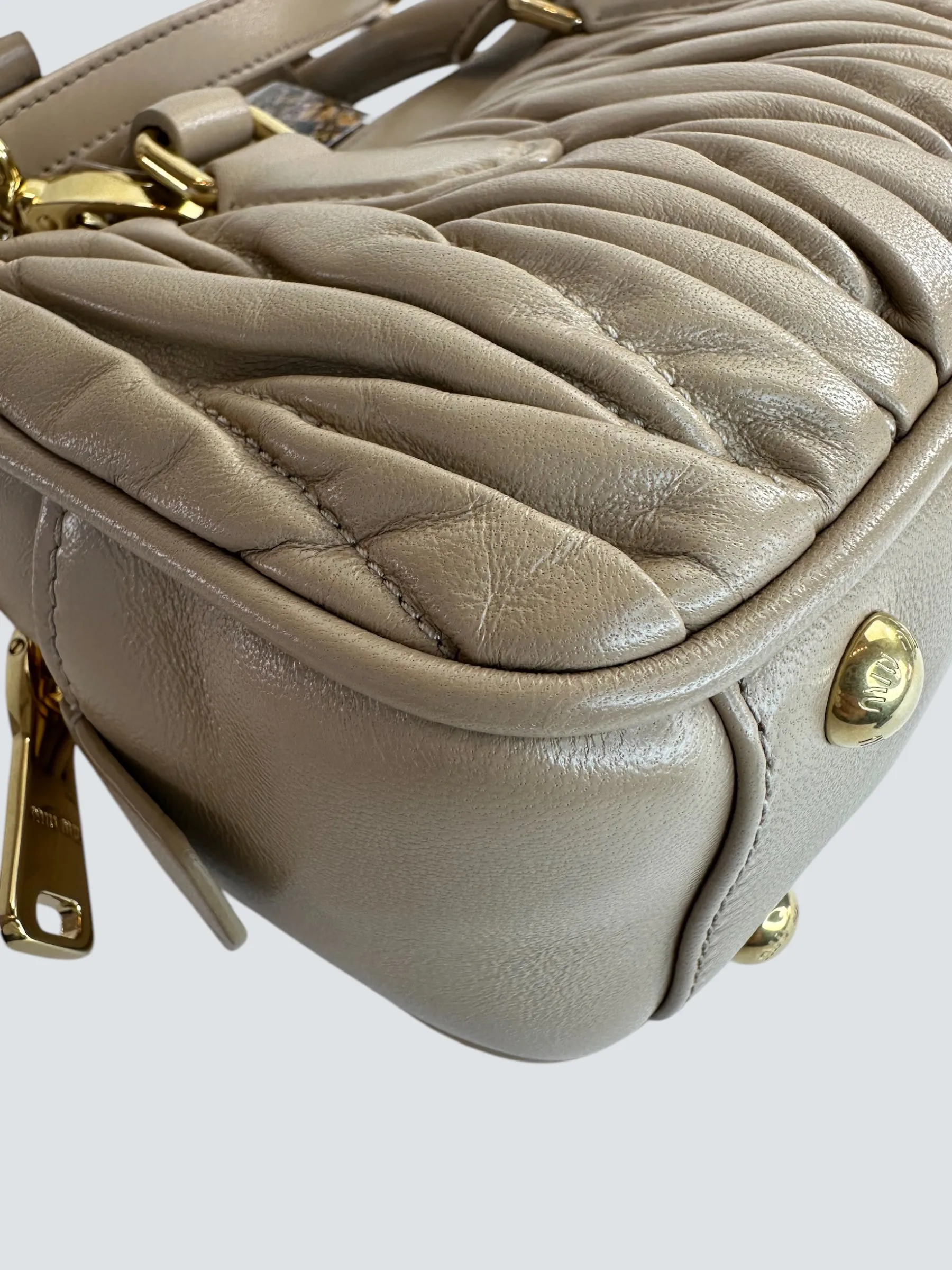 MiuMiu Cream Matellasse Nappa Leather Arcadie Crossbody
