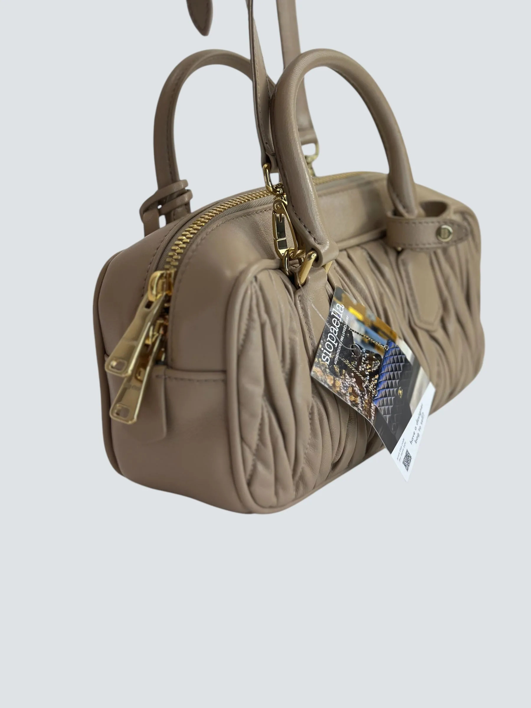MiuMiu Cream Matellasse Nappa Leather Arcadie Crossbody