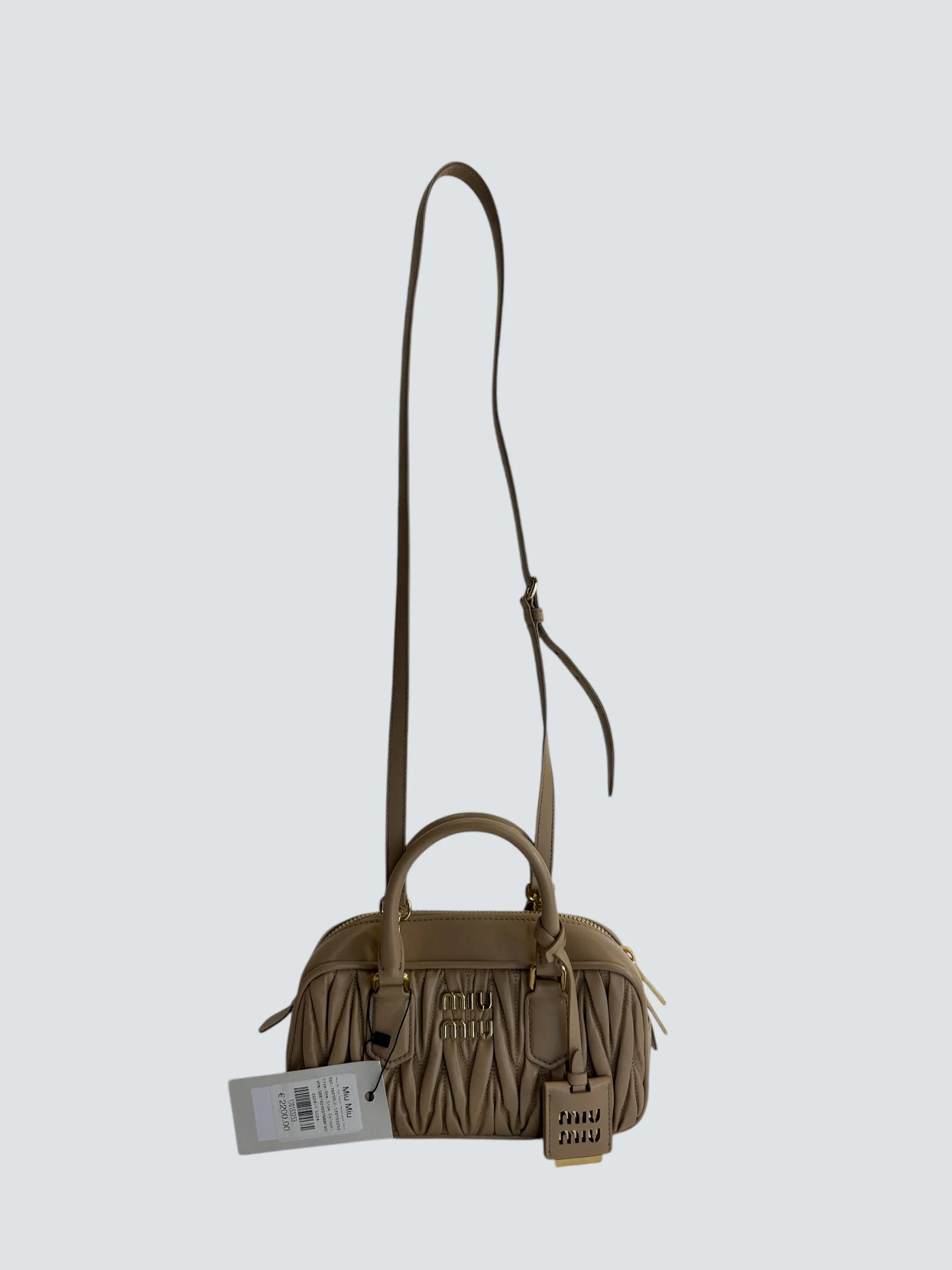 MiuMiu Cream Matellasse Nappa Leather Arcadie Crossbody