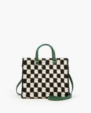 Petit Summer Simple Tote Black & Cream Crochet Mini Checker