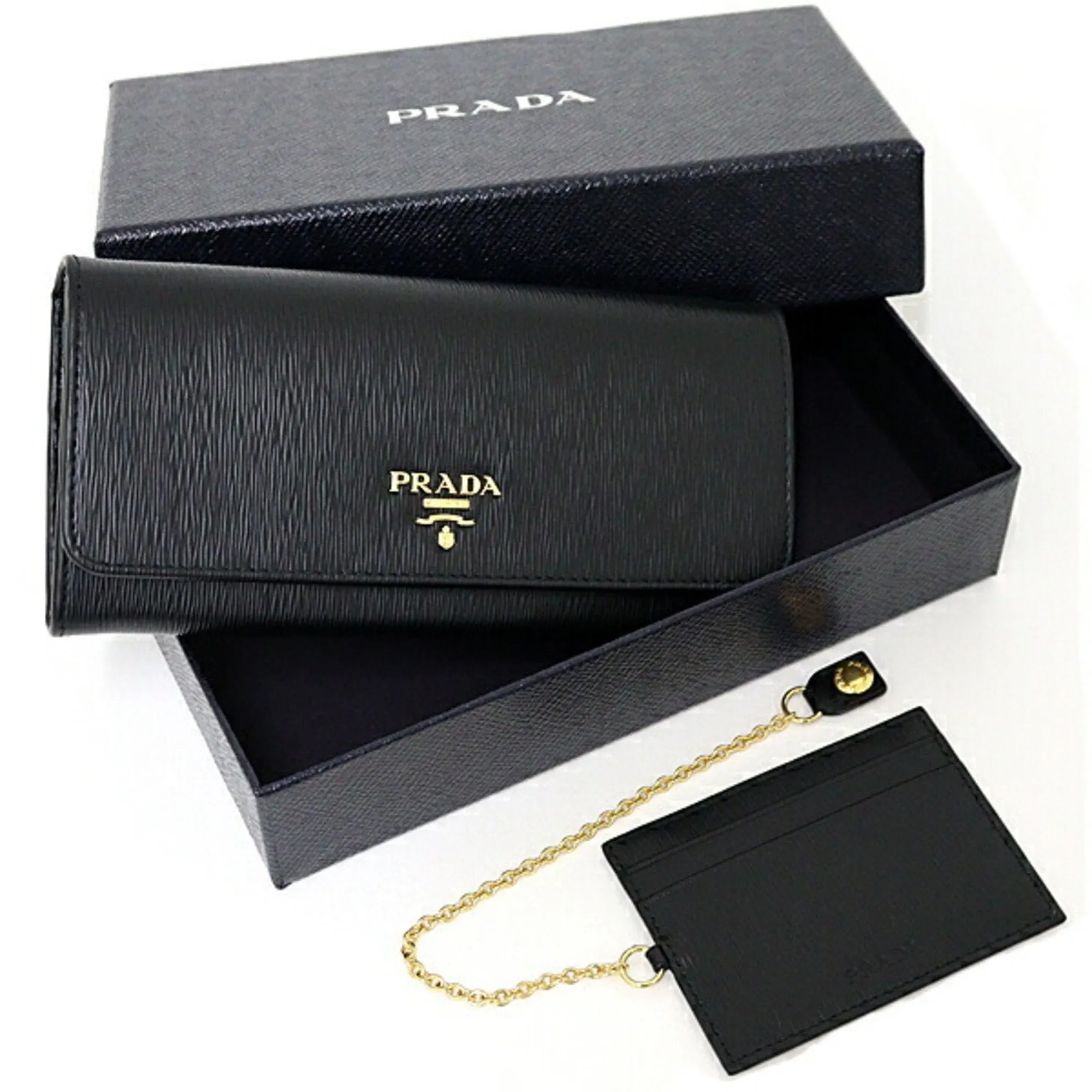 Prada Leather Long Wallet (Bi-Fold) (Pre-Owned)