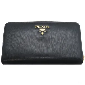 Prada Leather Long Wallet (Bi-Fold) (Pre-Owned)