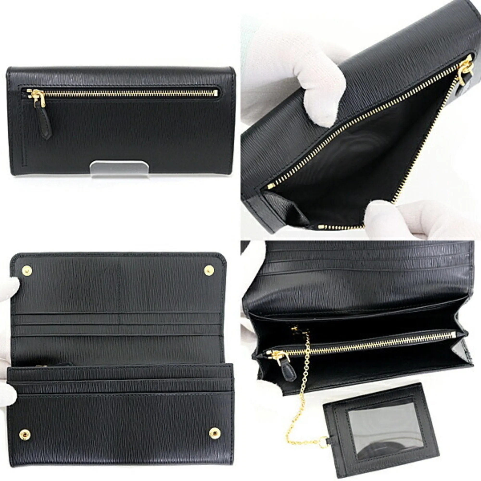 Prada Leather Long Wallet (Bi-Fold) (Pre-Owned)