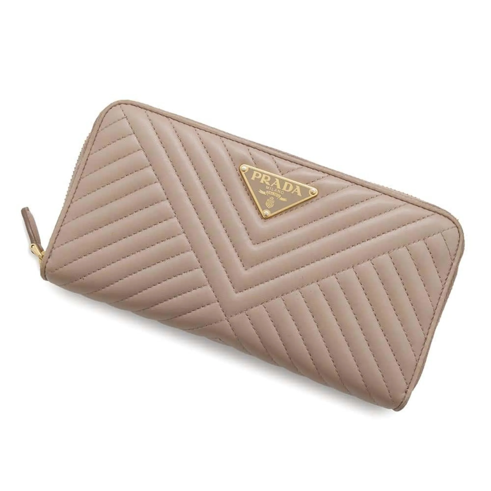Prada Leather Long Wallet (Bi-Fold) (Pre-Owned)