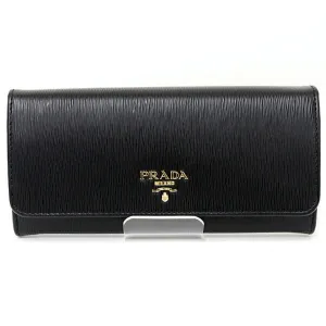 Prada Leather Long Wallet (Bi-Fold) (Pre-Owned)