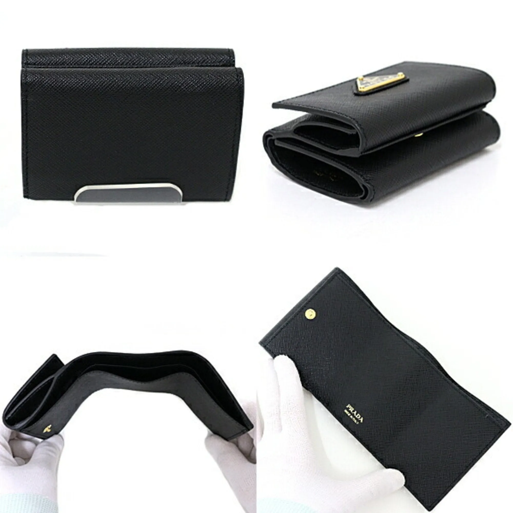 Prada Saffiano Triangle Wallet (Tri-Fold) (Pre-Owned)