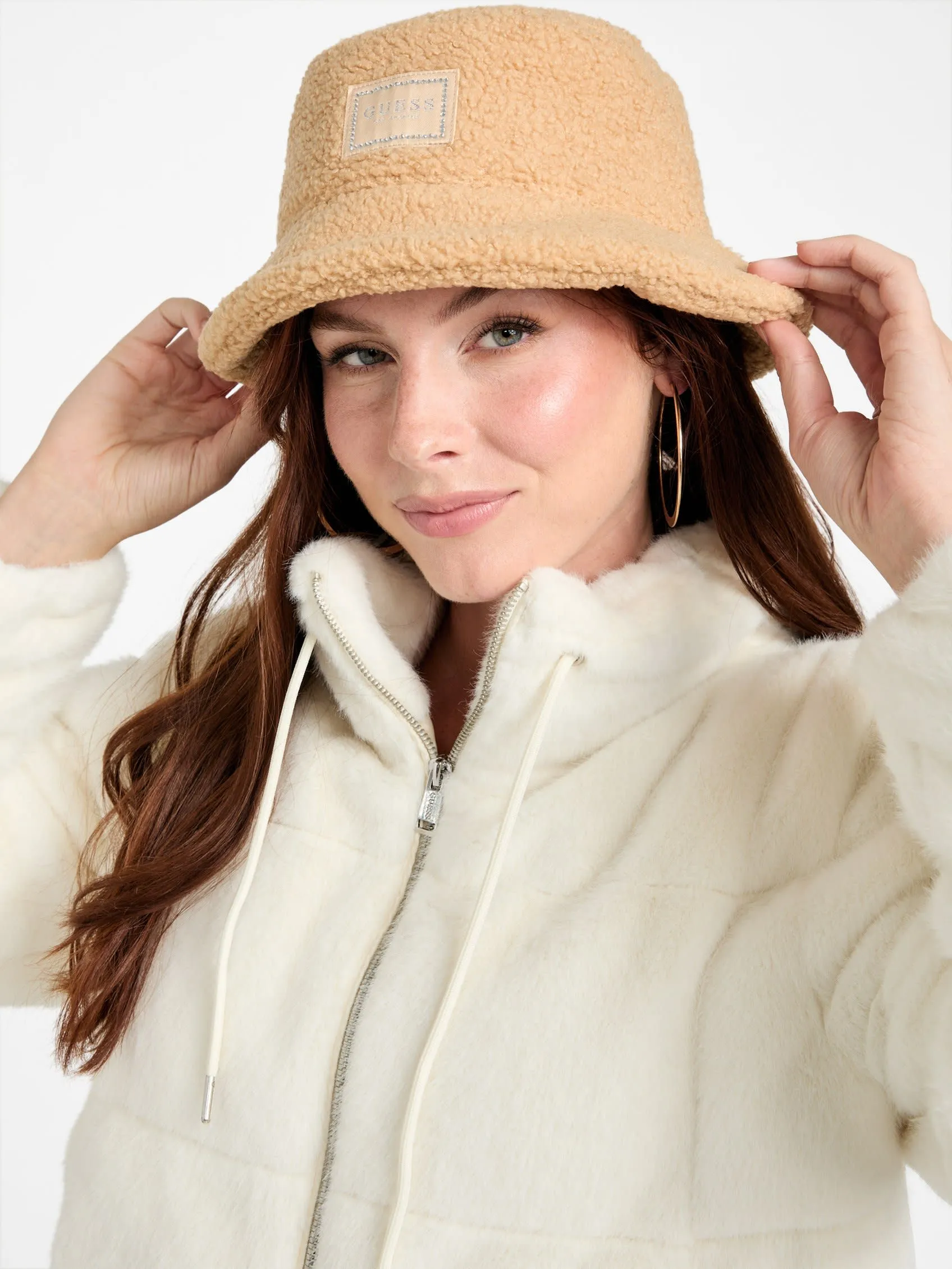 Rhinestone Sherpa Bucket Hat