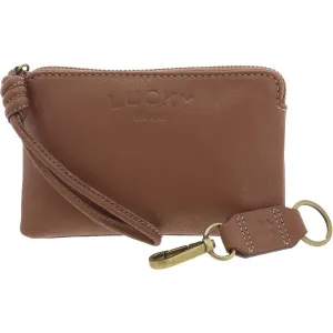 Rila Womens Logo Leather Wristlet Handbag