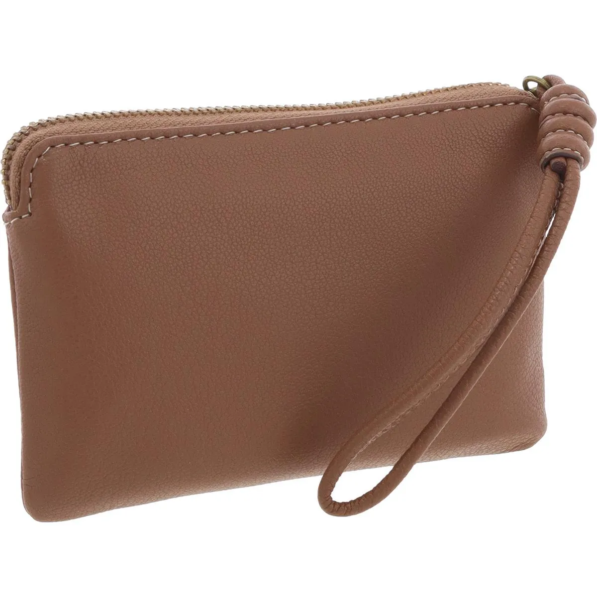 Rila Womens Logo Leather Wristlet Handbag