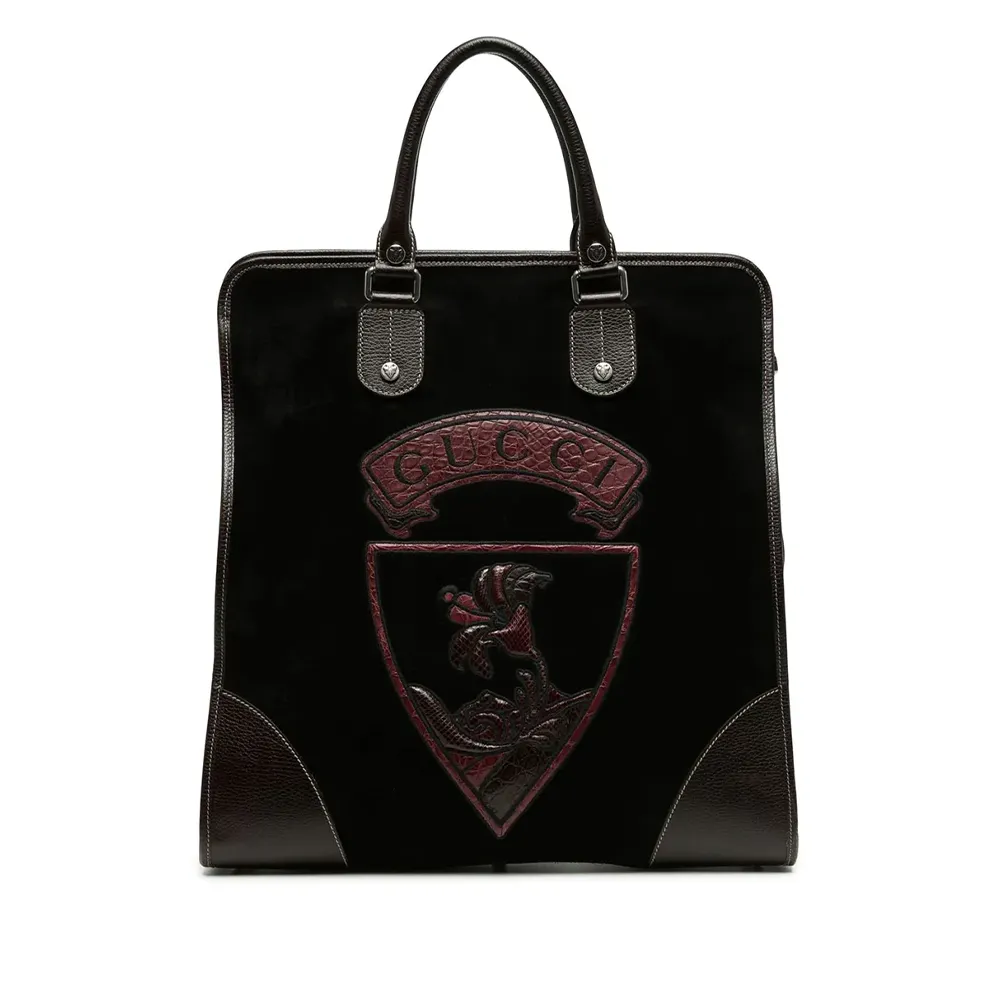 Runway Suede Logo Tote Bag