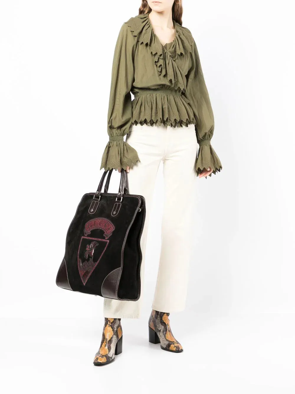 Runway Suede Logo Tote Bag