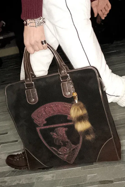 Runway Suede Logo Tote Bag