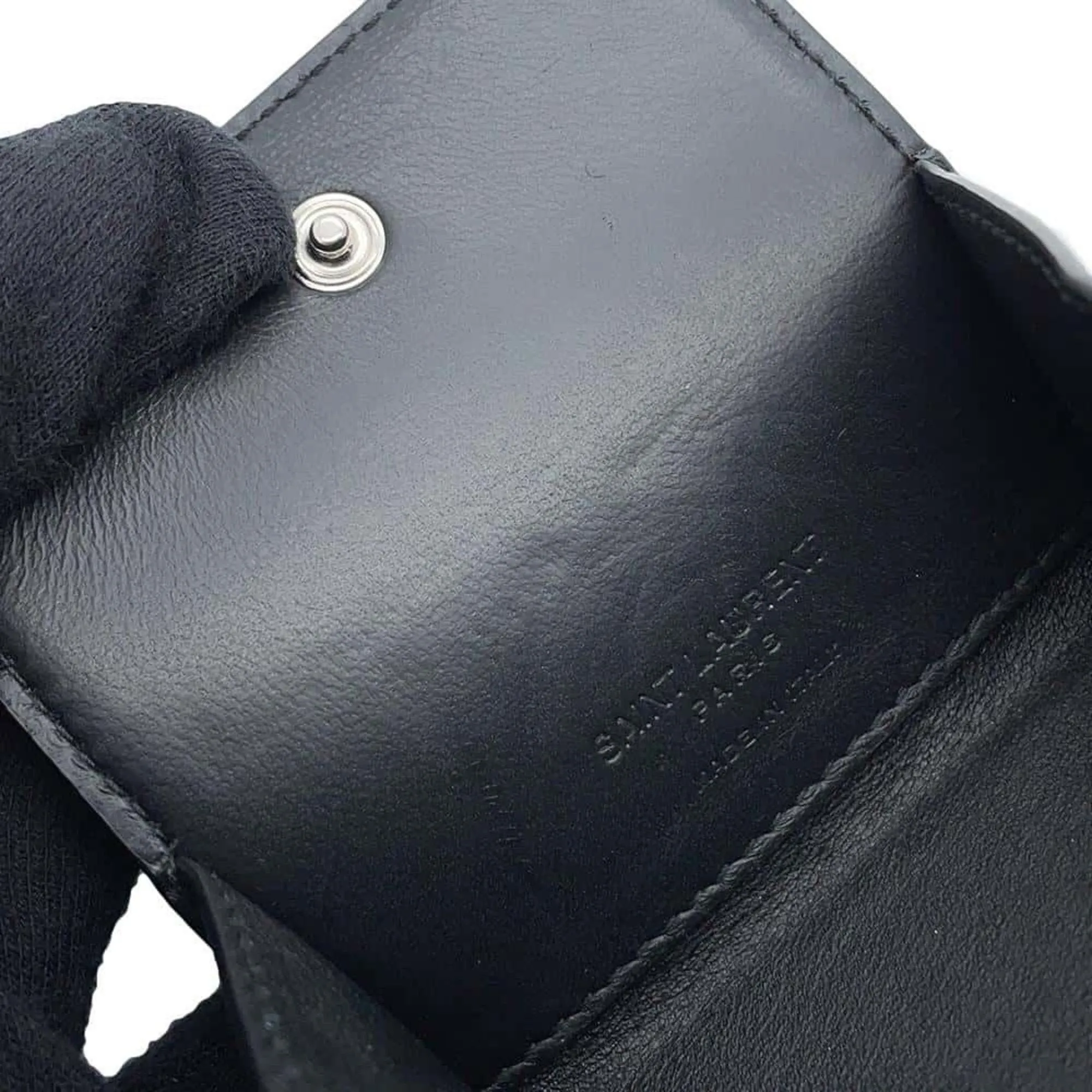 Saint Laurent Leather Coin Purse/Coin Case (Pre-Owned)