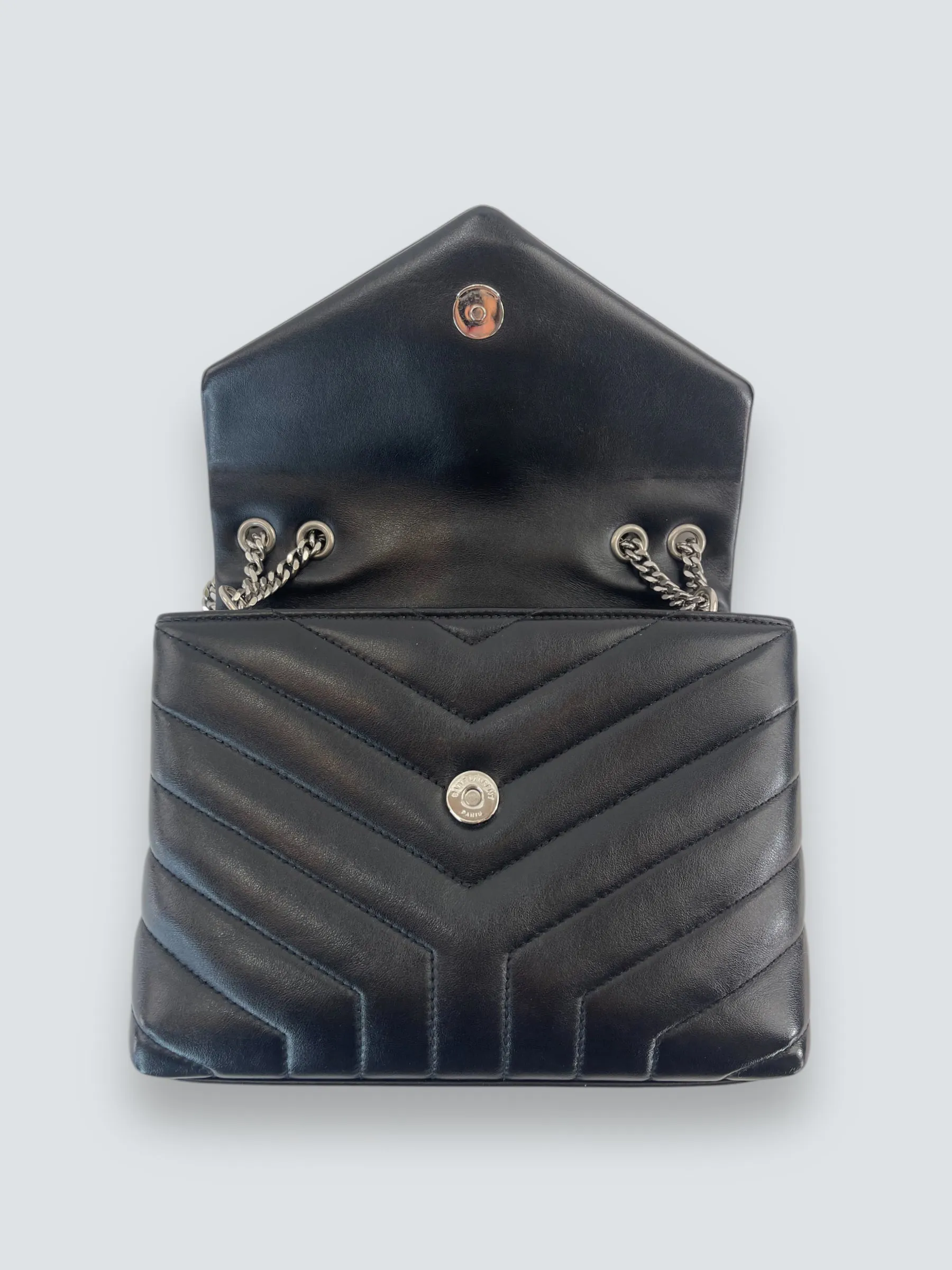 Saint Laurent Small Black Leather Loulou Crossbody