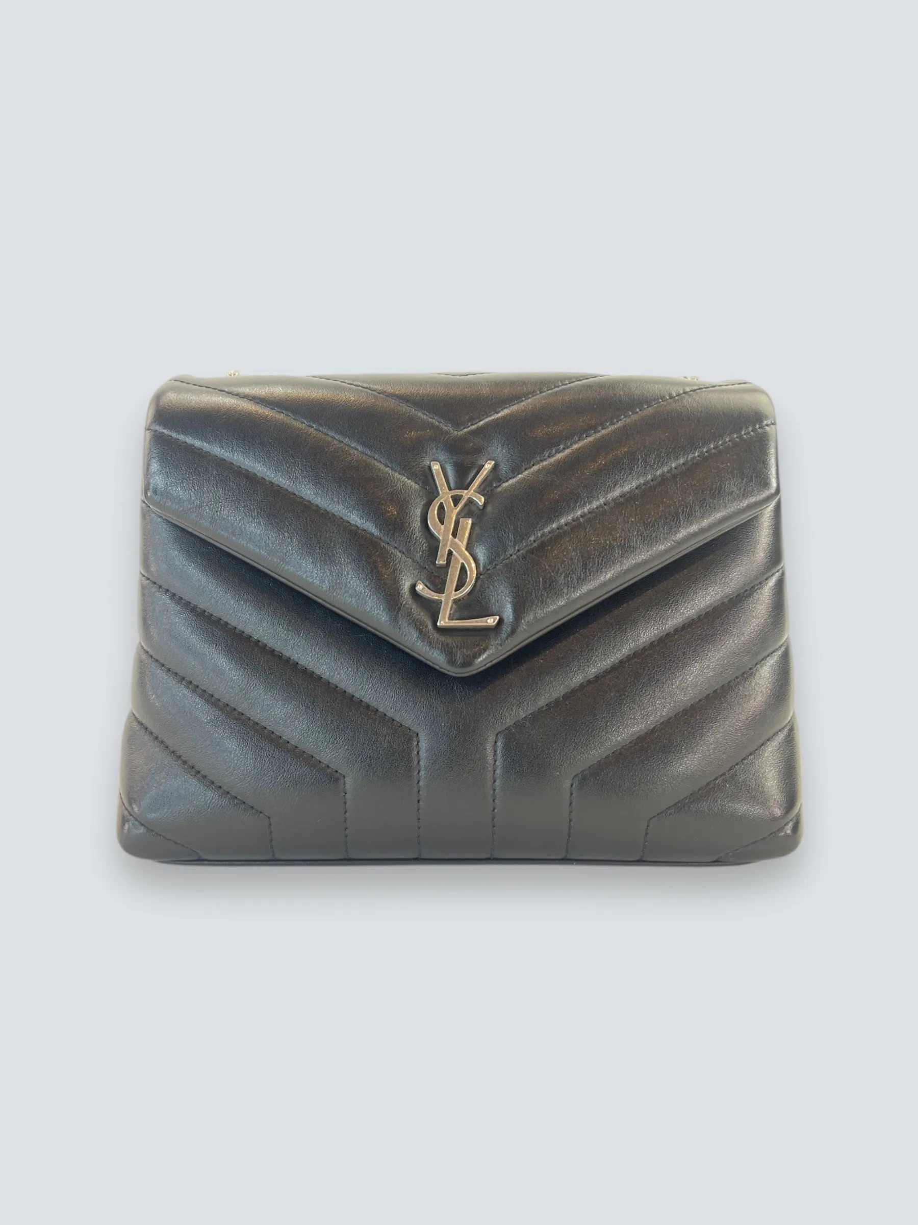 Saint Laurent Small Black Leather Loulou Crossbody