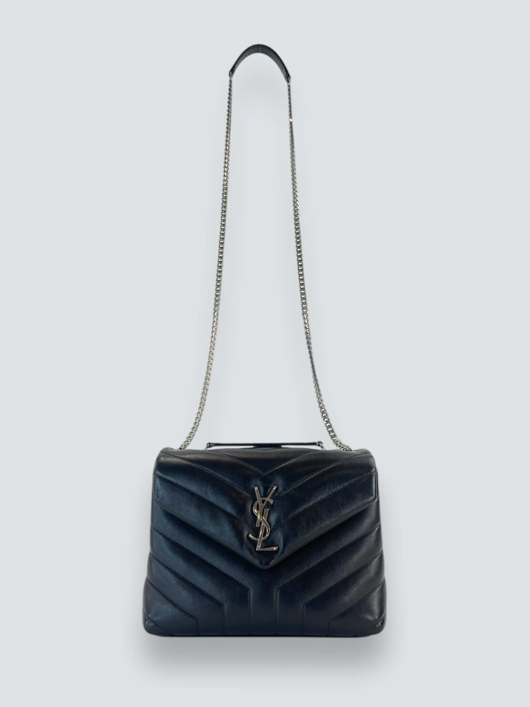 Saint Laurent Small Black Leather Loulou Crossbody