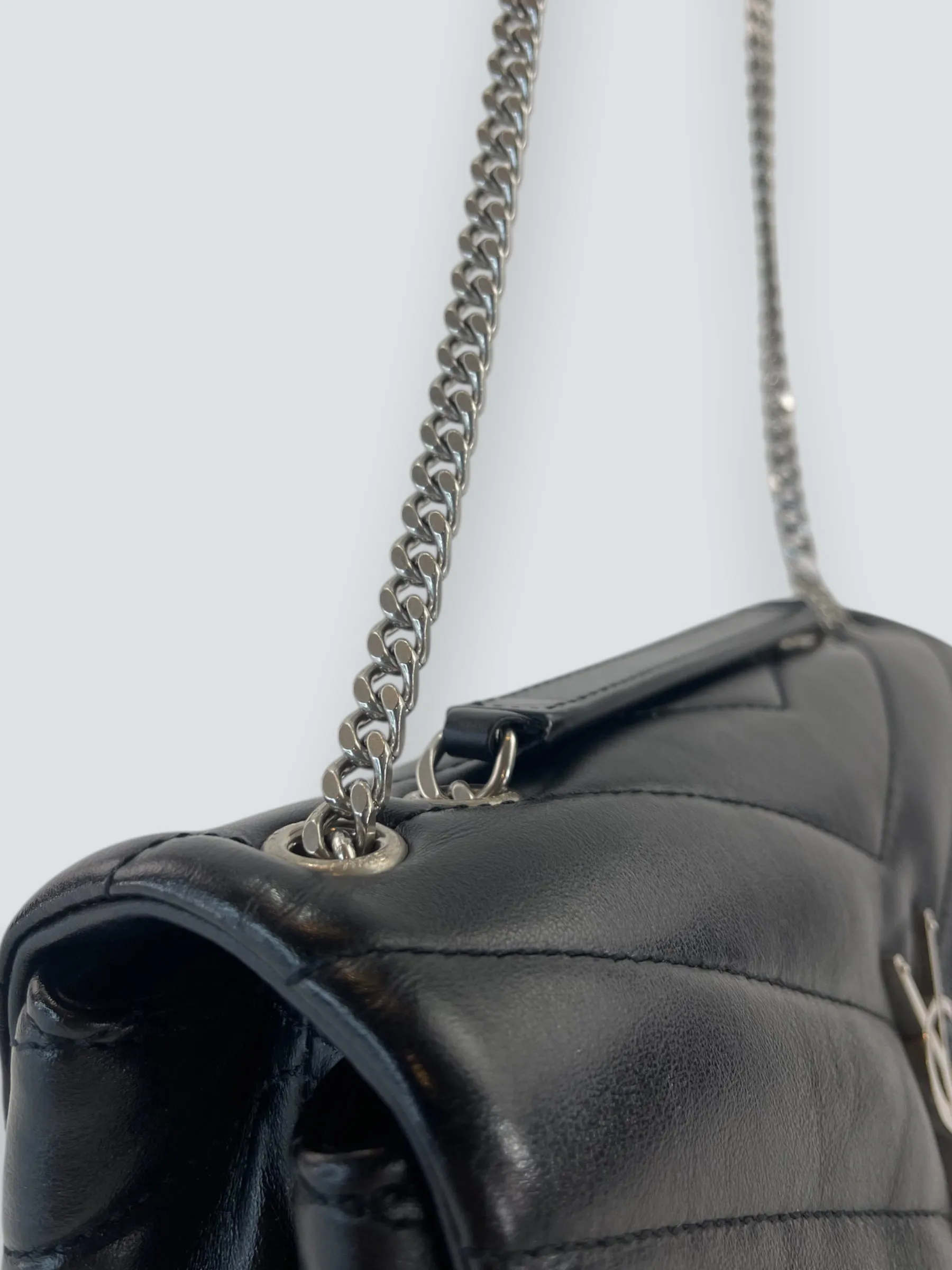Saint Laurent Small Black Leather Loulou Crossbody