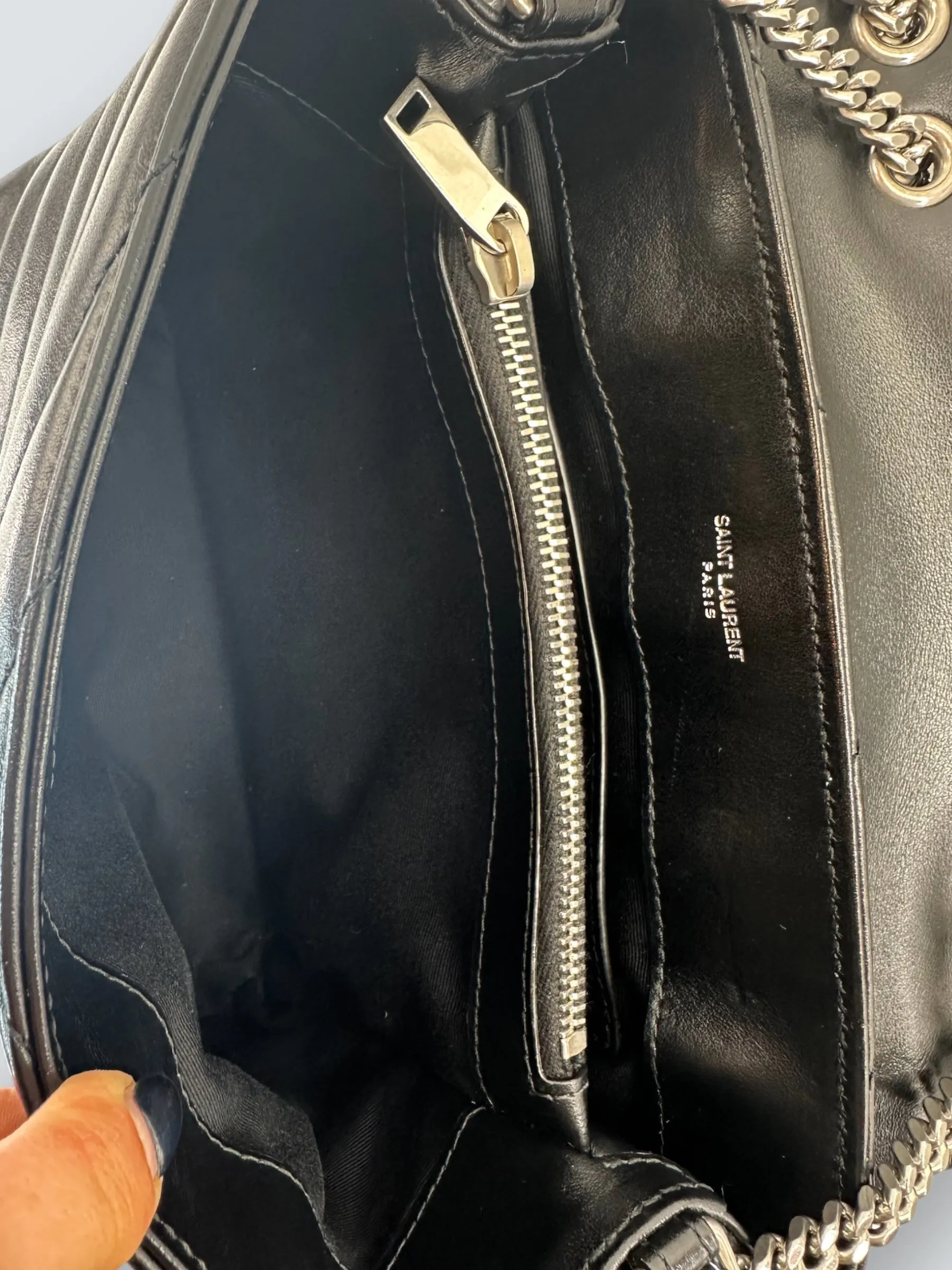 Saint Laurent Small Black Leather Loulou Crossbody