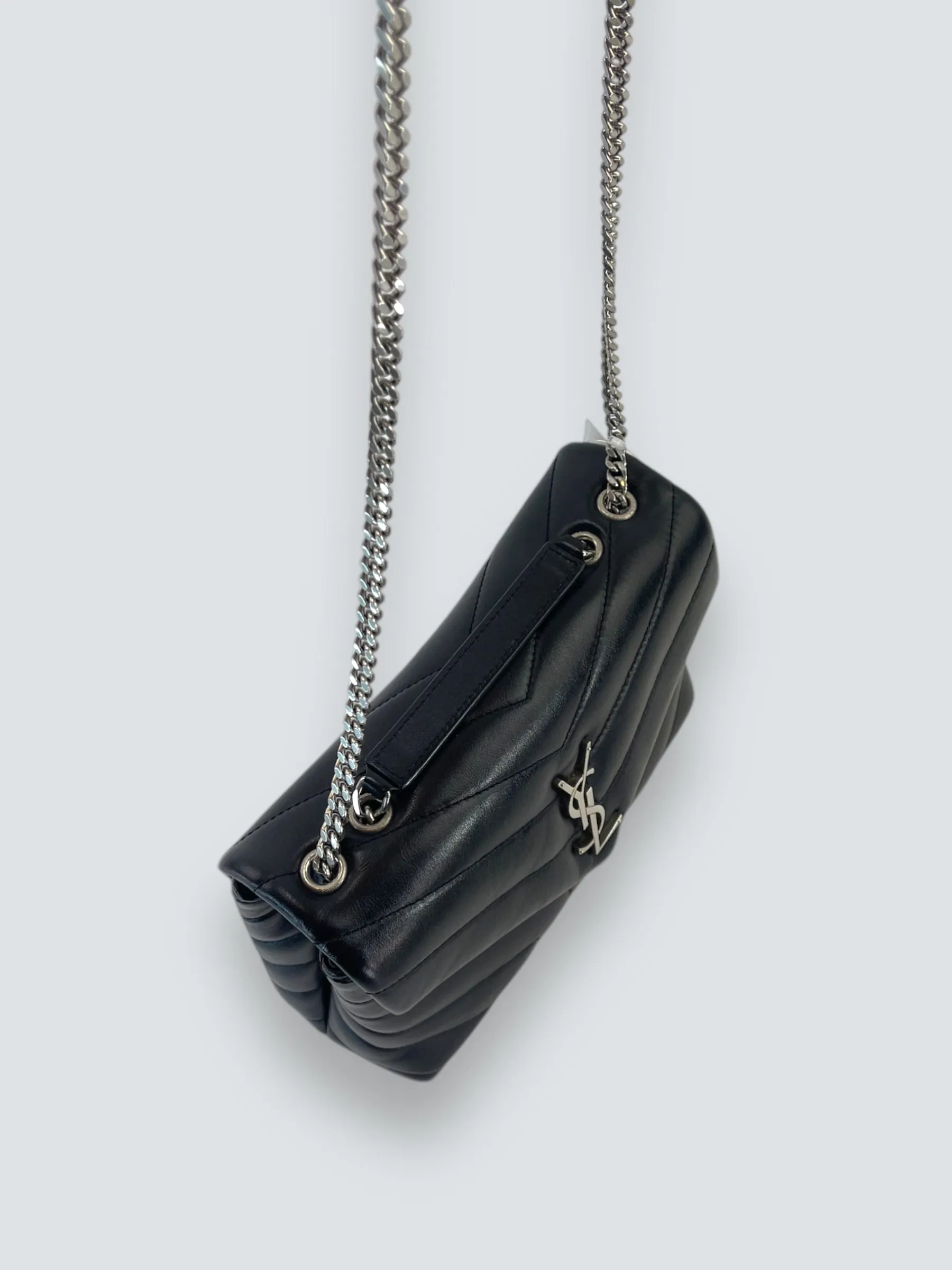 Saint Laurent Small Black Leather Loulou Crossbody