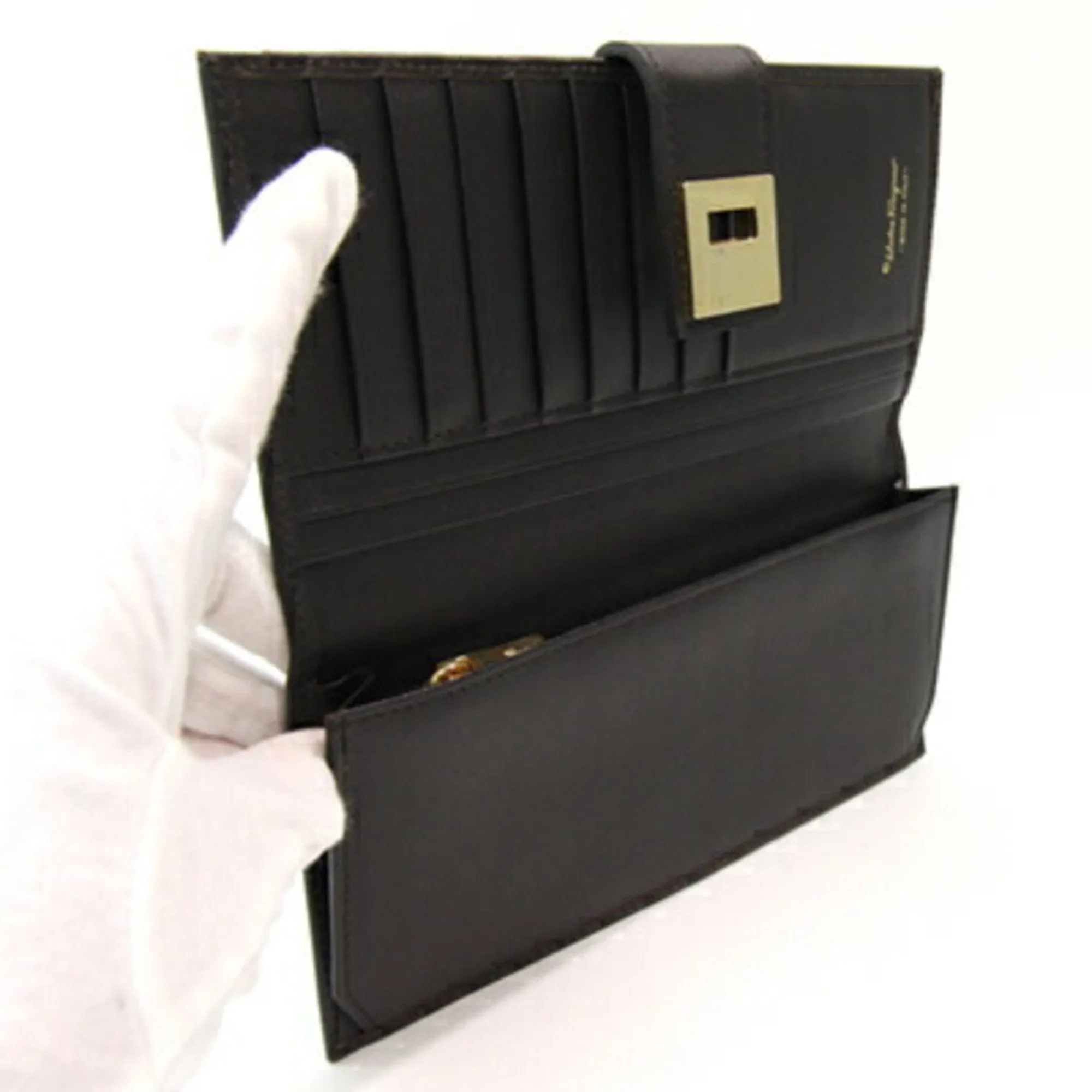 Salvatore Ferragamo  Canvas Leather Long Wallet (Bi-Fold) (Pre-Owned)