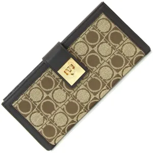 Salvatore Ferragamo  Canvas Leather Long Wallet (Bi-Fold) (Pre-Owned)