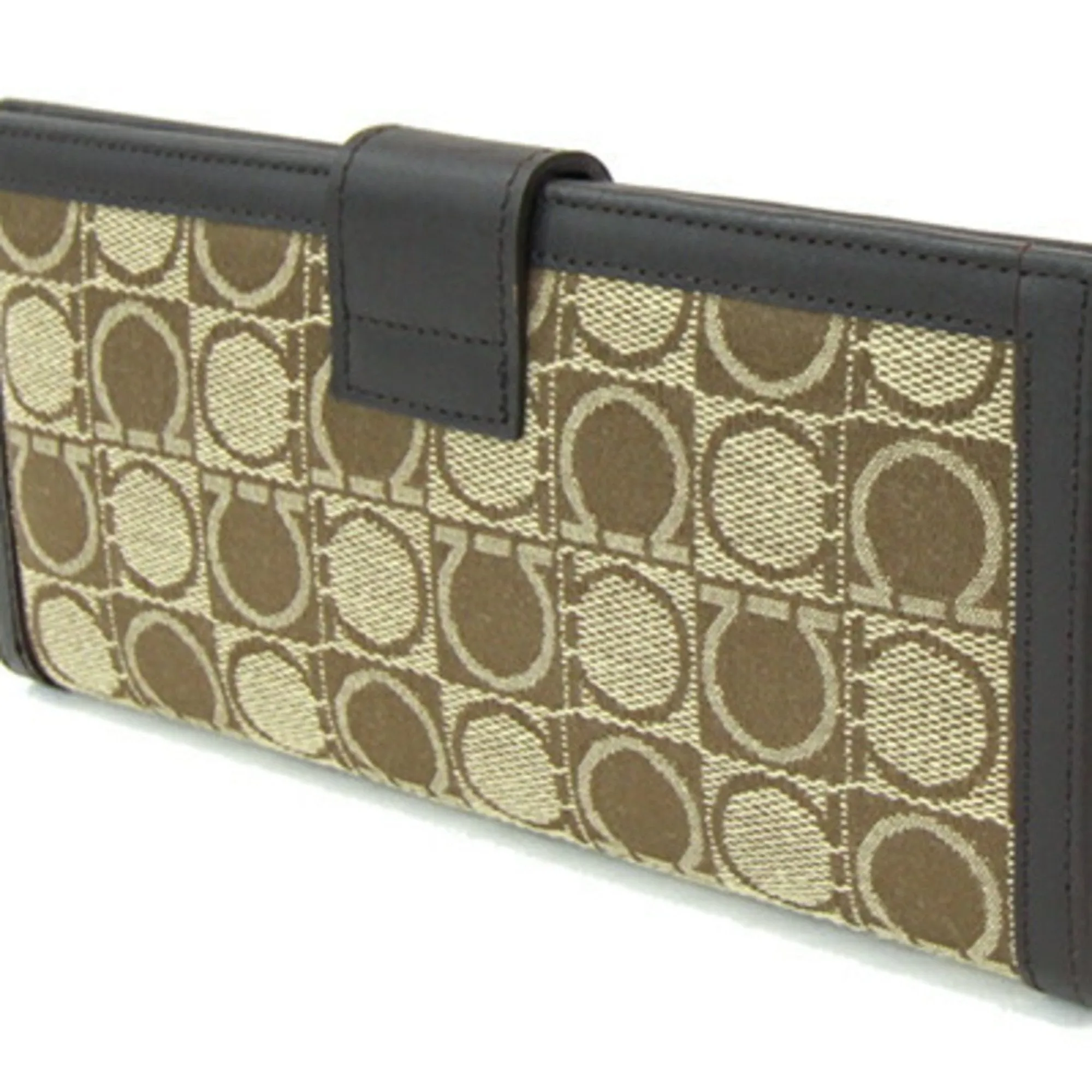 Salvatore Ferragamo  Canvas Leather Long Wallet (Bi-Fold) (Pre-Owned)
