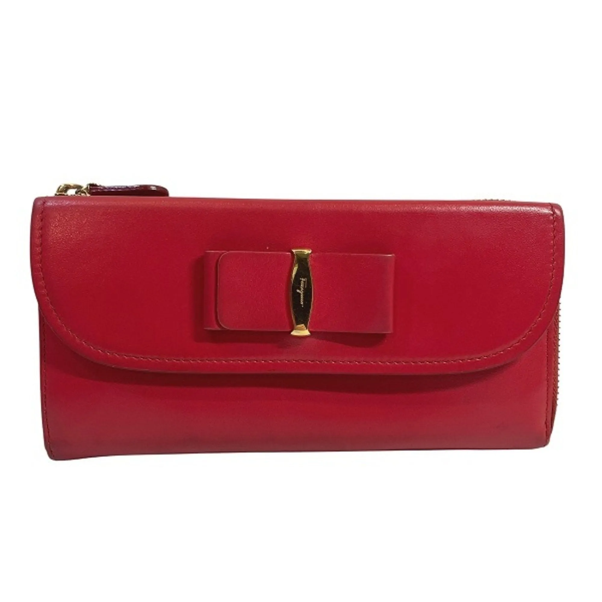 Salvatore Ferragamo Leather Long Wallet (Bi-Fold) (Pre-Owned)