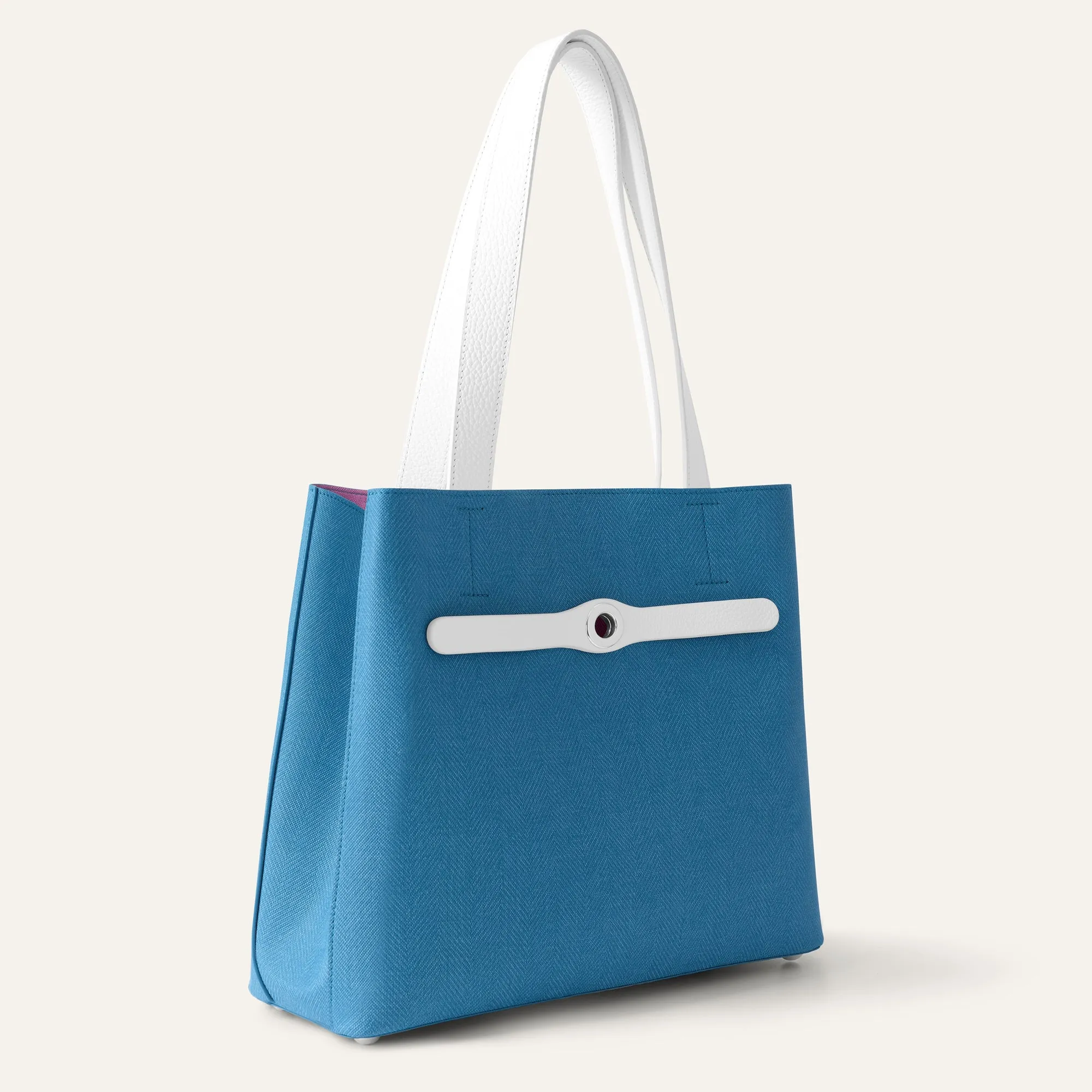 Sarah Tote | Regatta White with Silver hardware