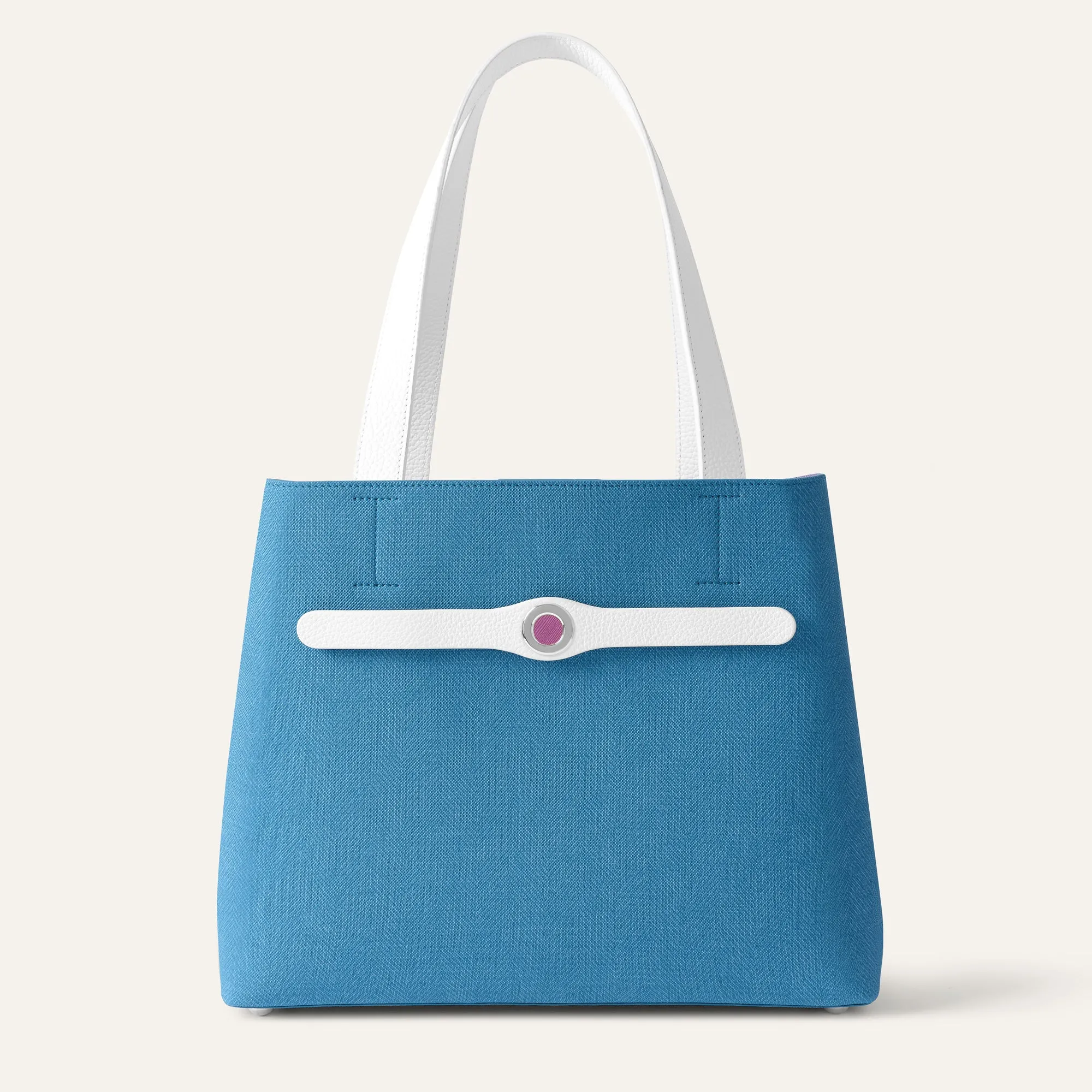 Sarah Tote | Regatta White with Silver hardware