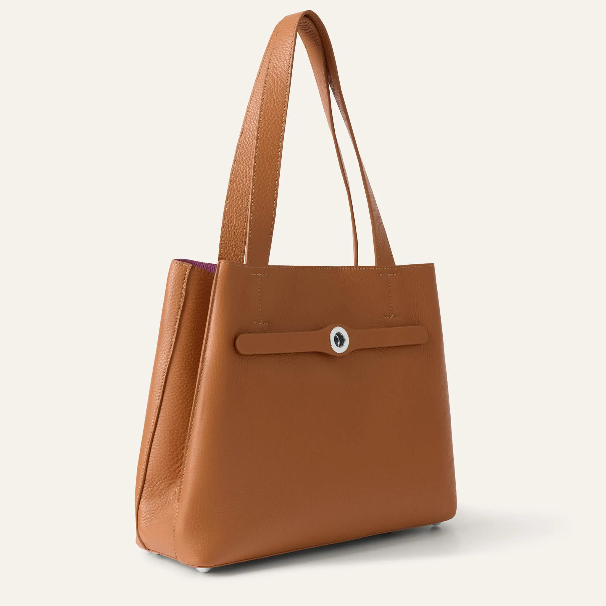Sarah Tote | Tan with Silver hardware