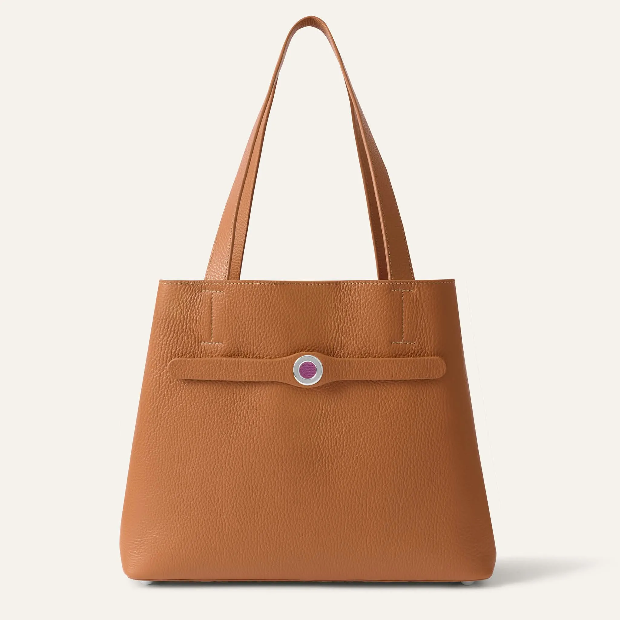 Sarah Tote | Tan with Silver hardware