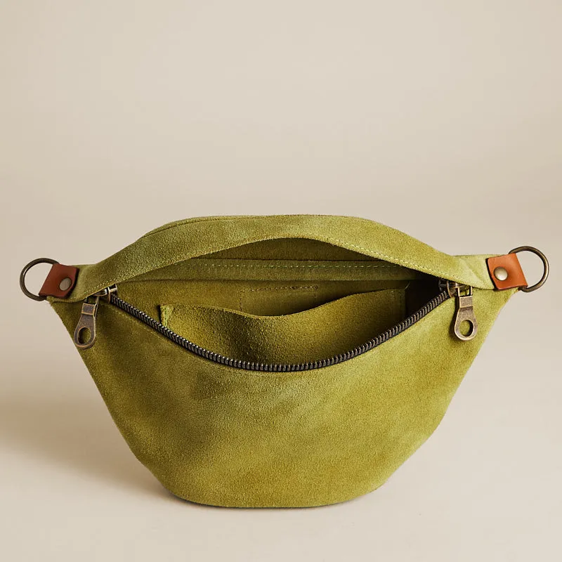 Small Cross Your Heart Sling - Suede Avocado