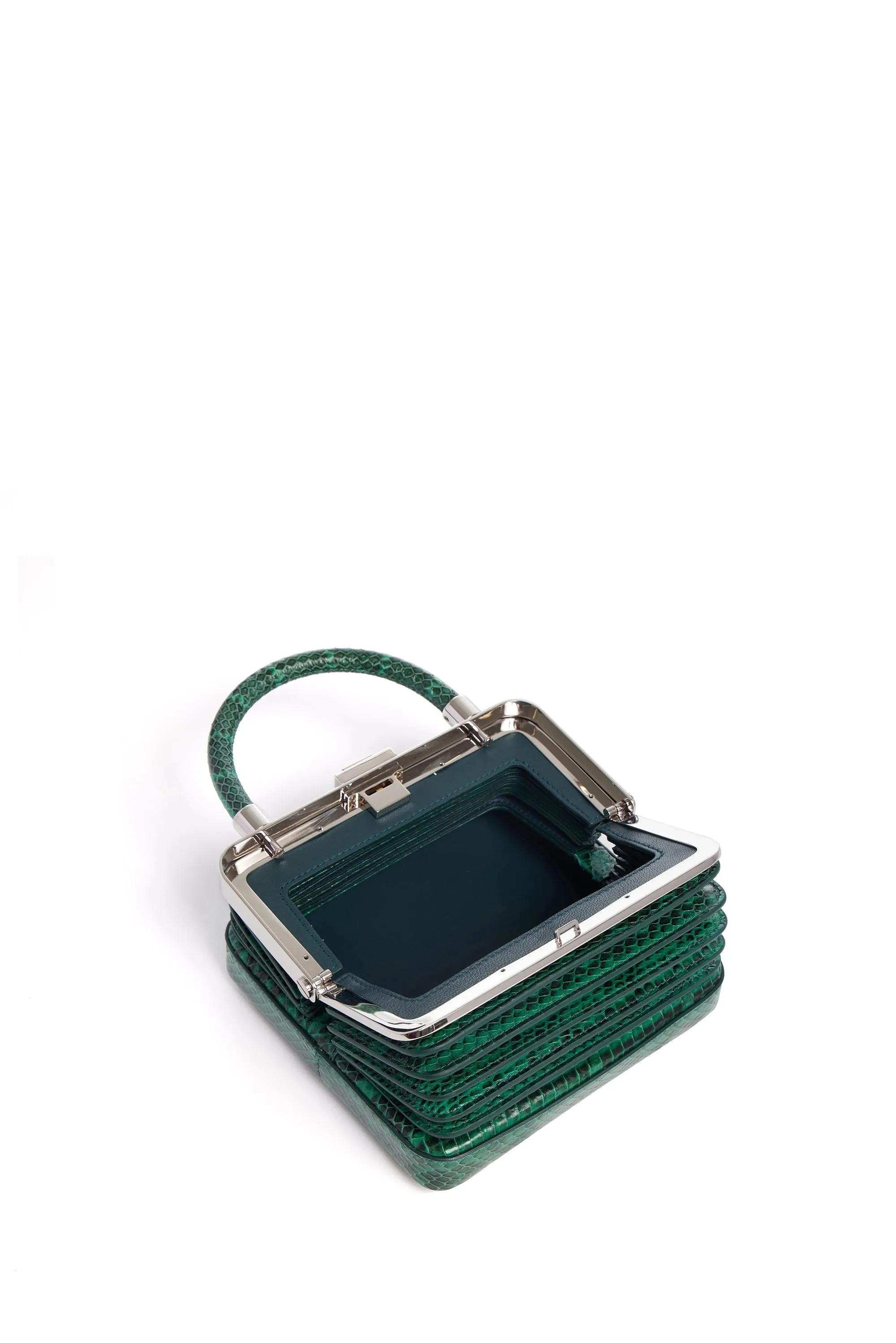 Small Diana Bag in Green Snakeskin