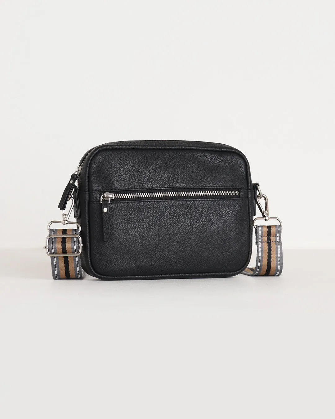 Taylor Leather Midi Crossbody Bag - Black