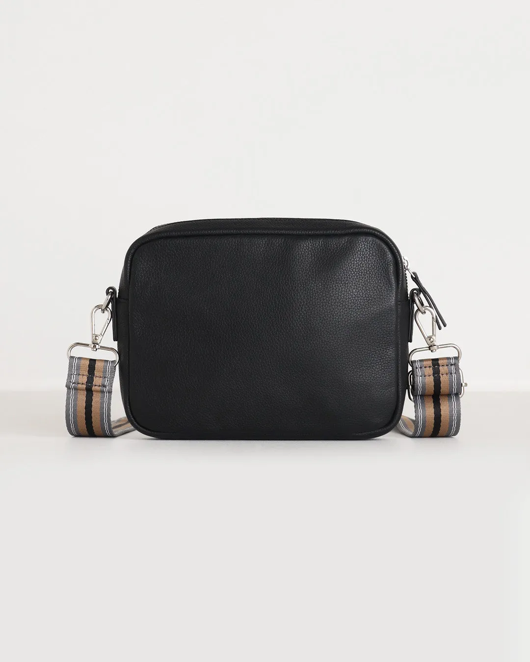 Taylor Leather Midi Crossbody Bag - Black