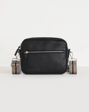 Taylor Leather Midi Crossbody Bag - Black