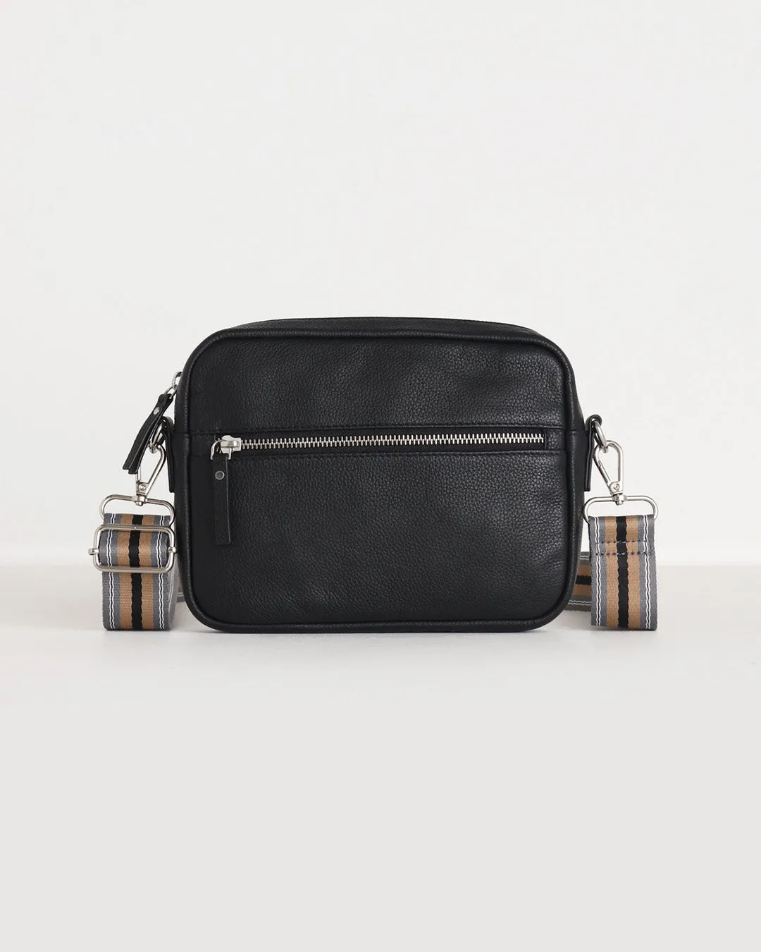 Taylor Leather Midi Crossbody Bag - Black