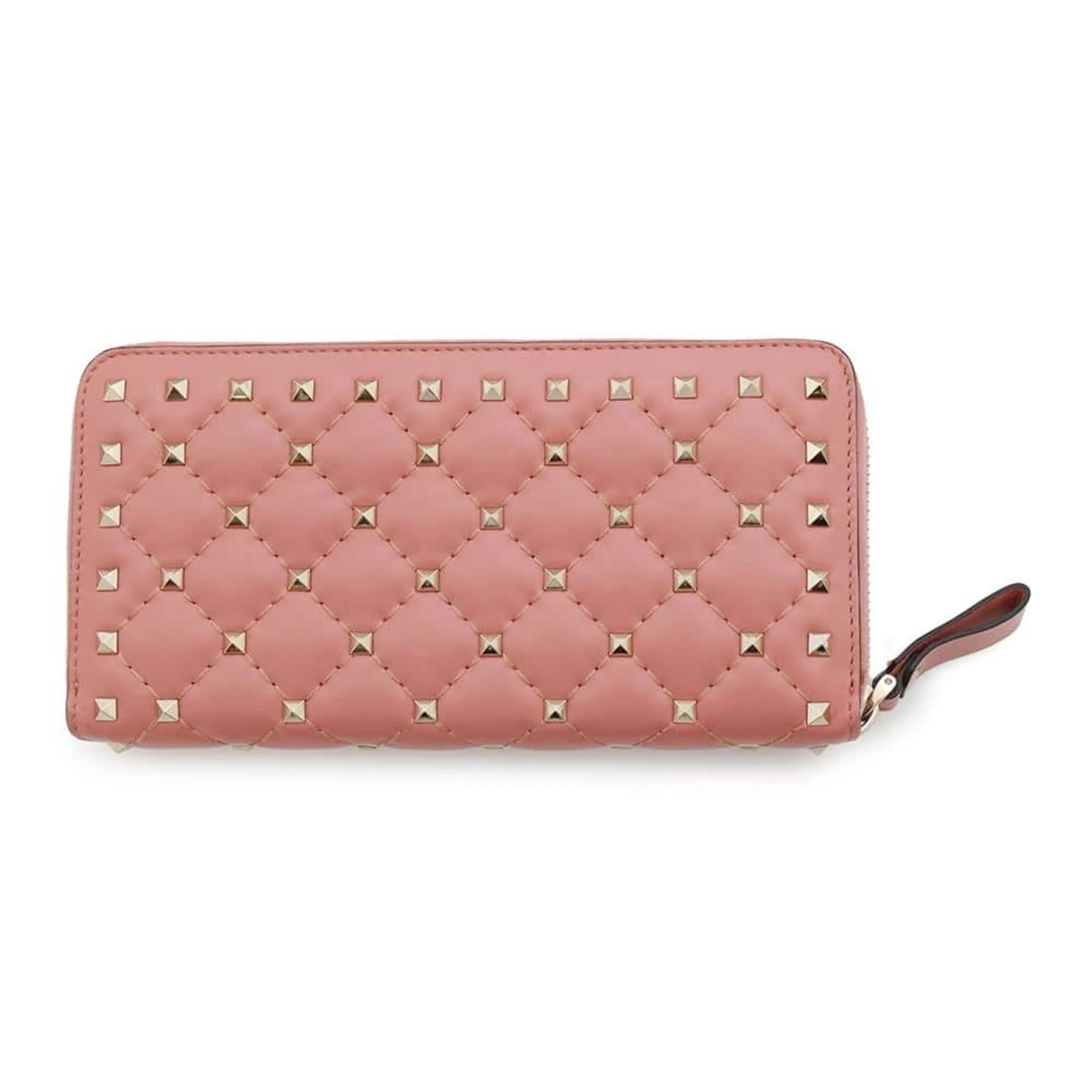 Valentino Garavani pink Color Leather Long Wallet (Bi-Fold) (Pre-Owned)