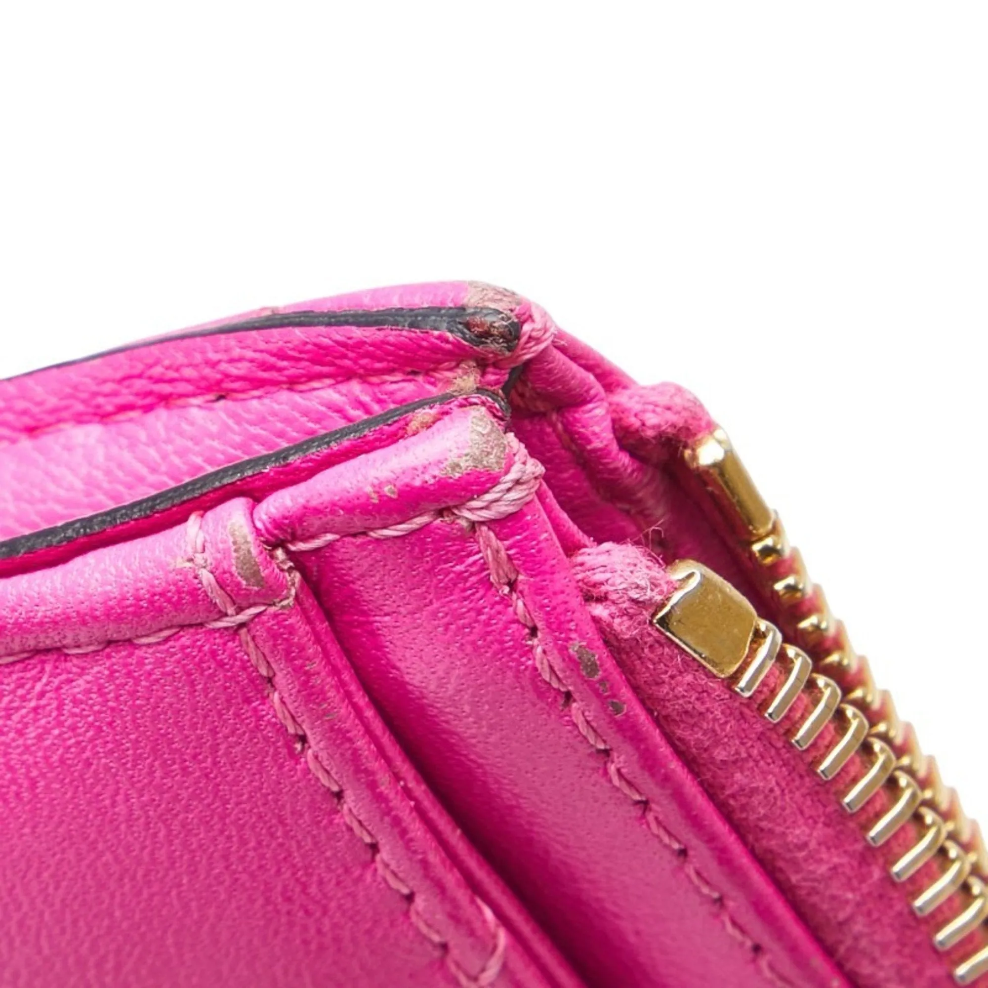 Valentino gold pink Leather Coin Purse/Coin Case (Pre-Owned)