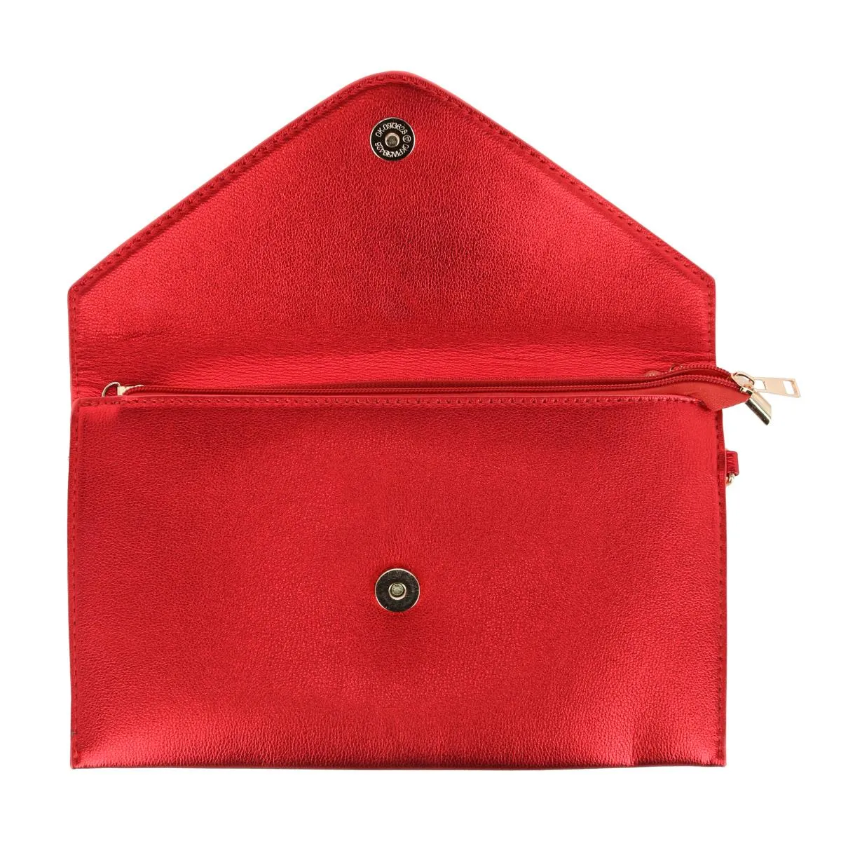 Women's Glossy Metallic Envelope Wristlet Clutch Handbag