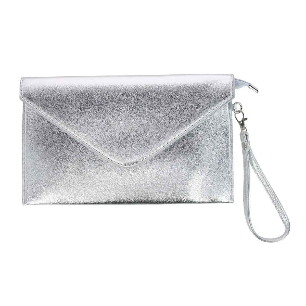 Women's Glossy Metallic Envelope Wristlet Clutch Handbag