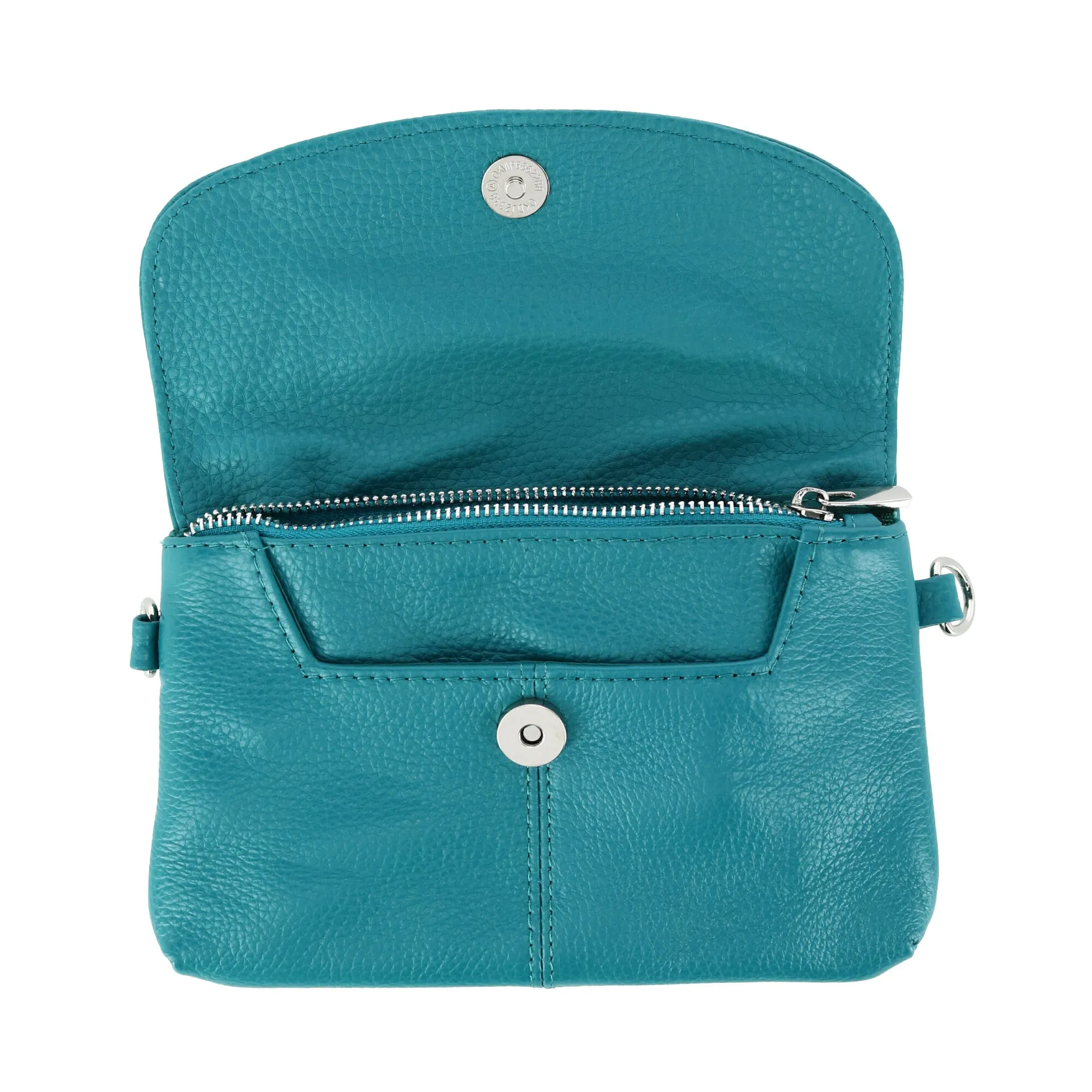 Women's Leather Wristlet Clutch with Removable Crossbody Strap