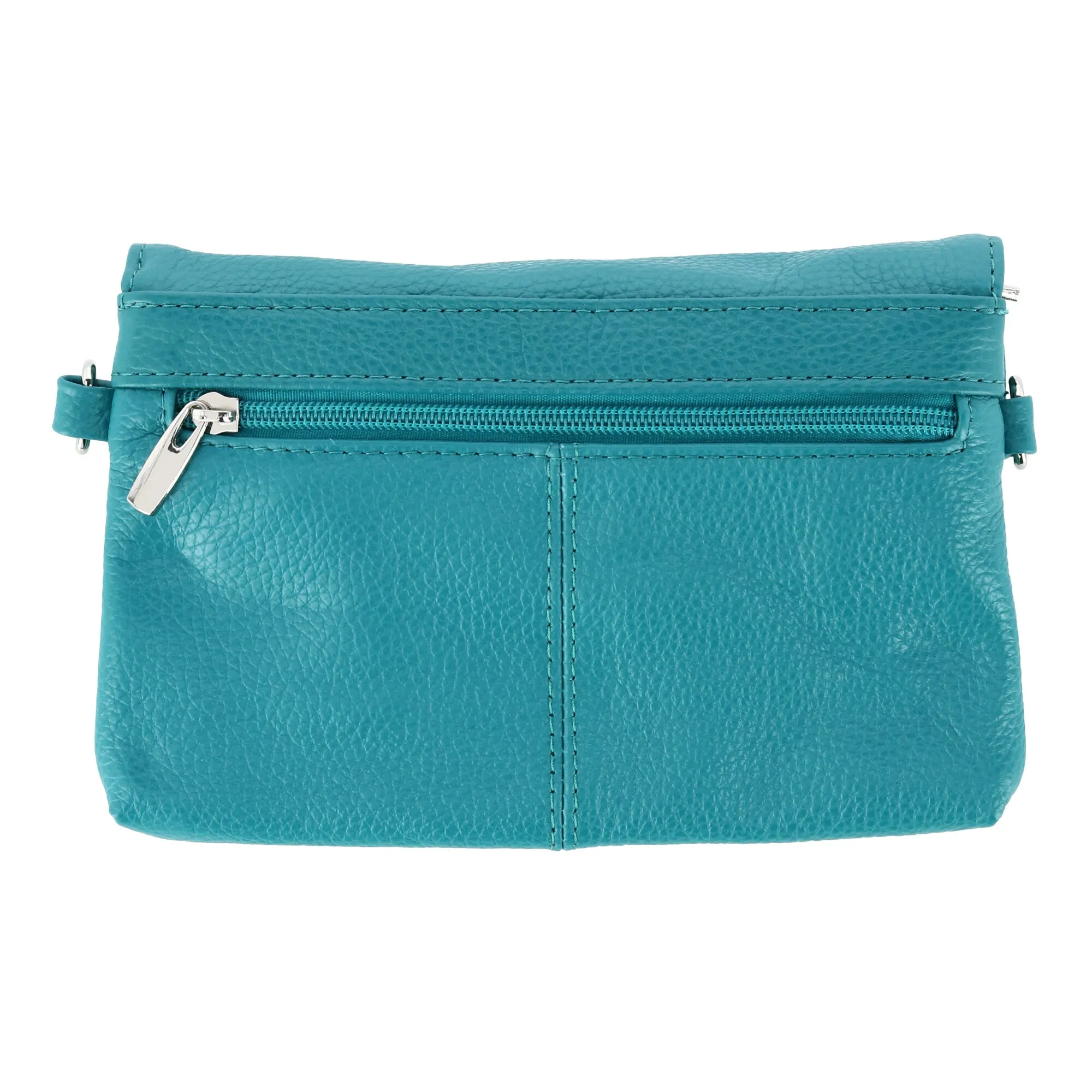 Women's Leather Wristlet Clutch with Removable Crossbody Strap
