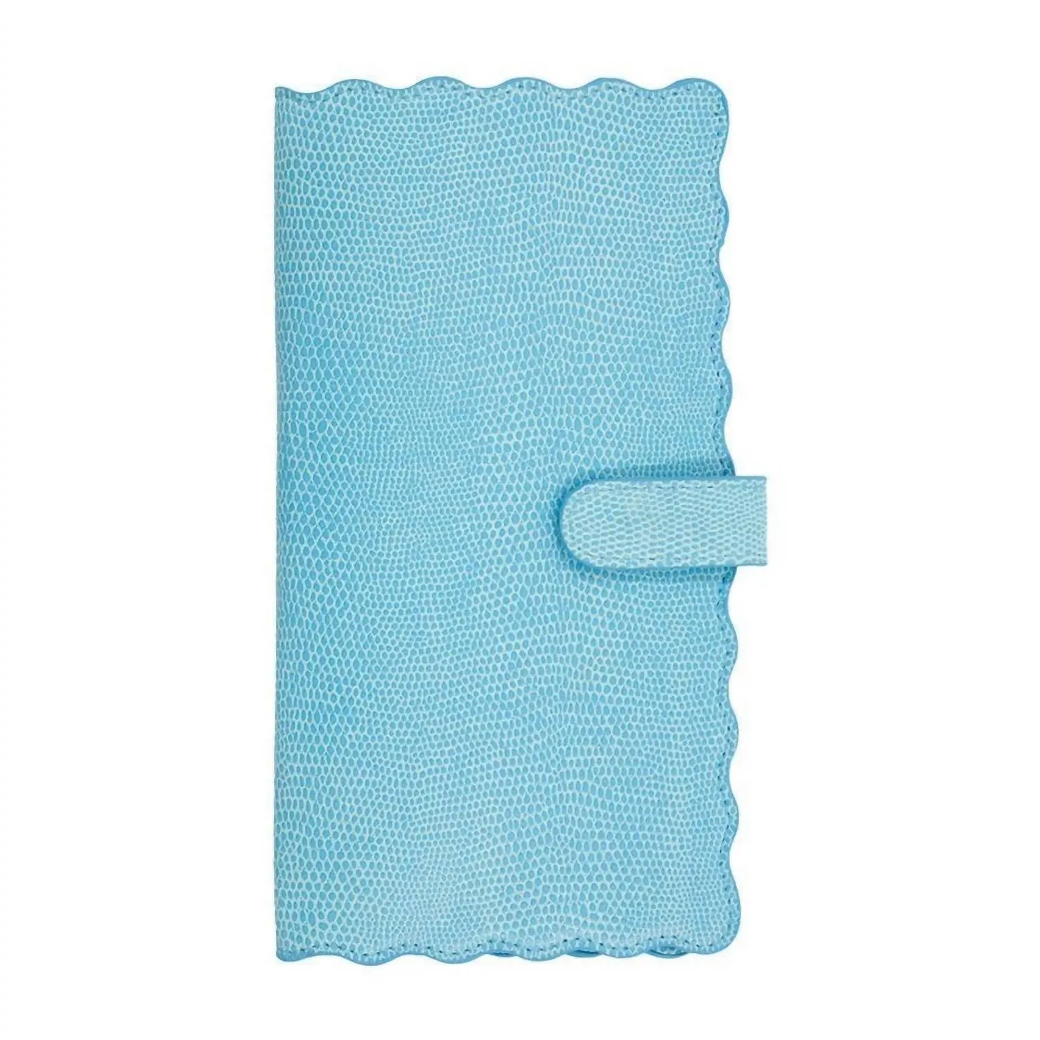 Women's Lizard Print Travel Wallet In Turquoise