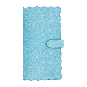 Women's Lizard Print Travel Wallet In Turquoise