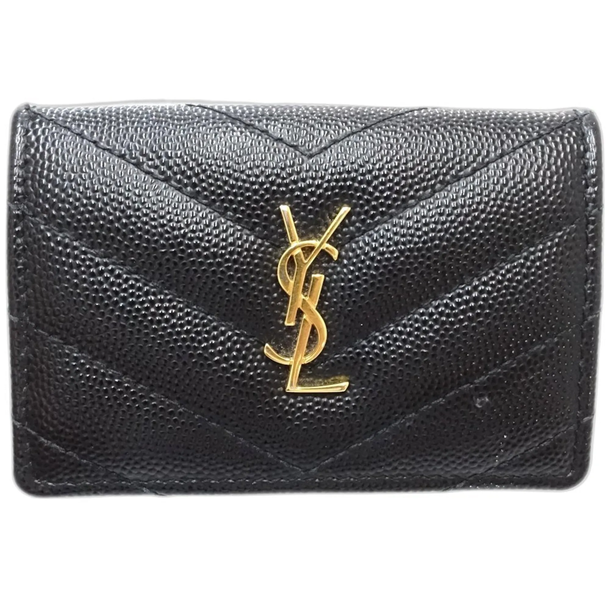 Yves Saint Laurent Leather Wallet (Tri-Fold) (Pre-Owned)