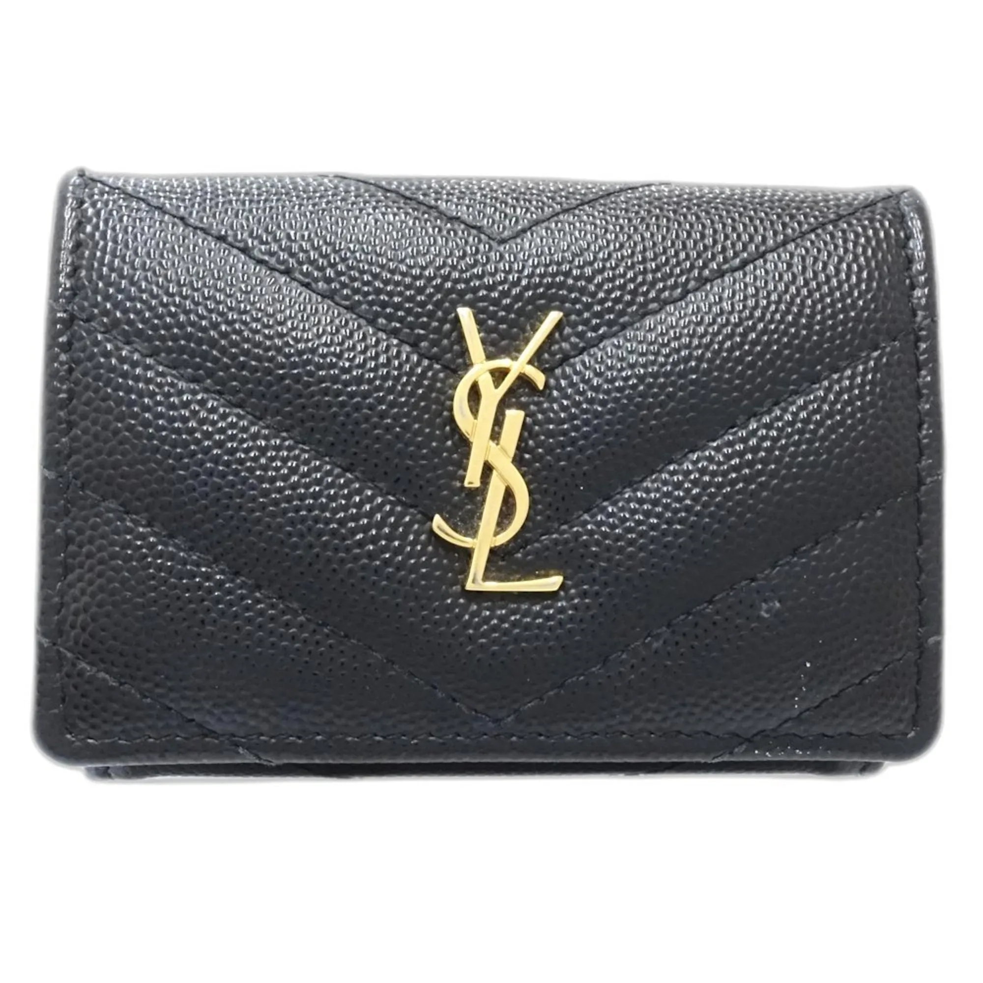 Yves Saint Laurent Leather Wallet (Tri-Fold) (Pre-Owned)