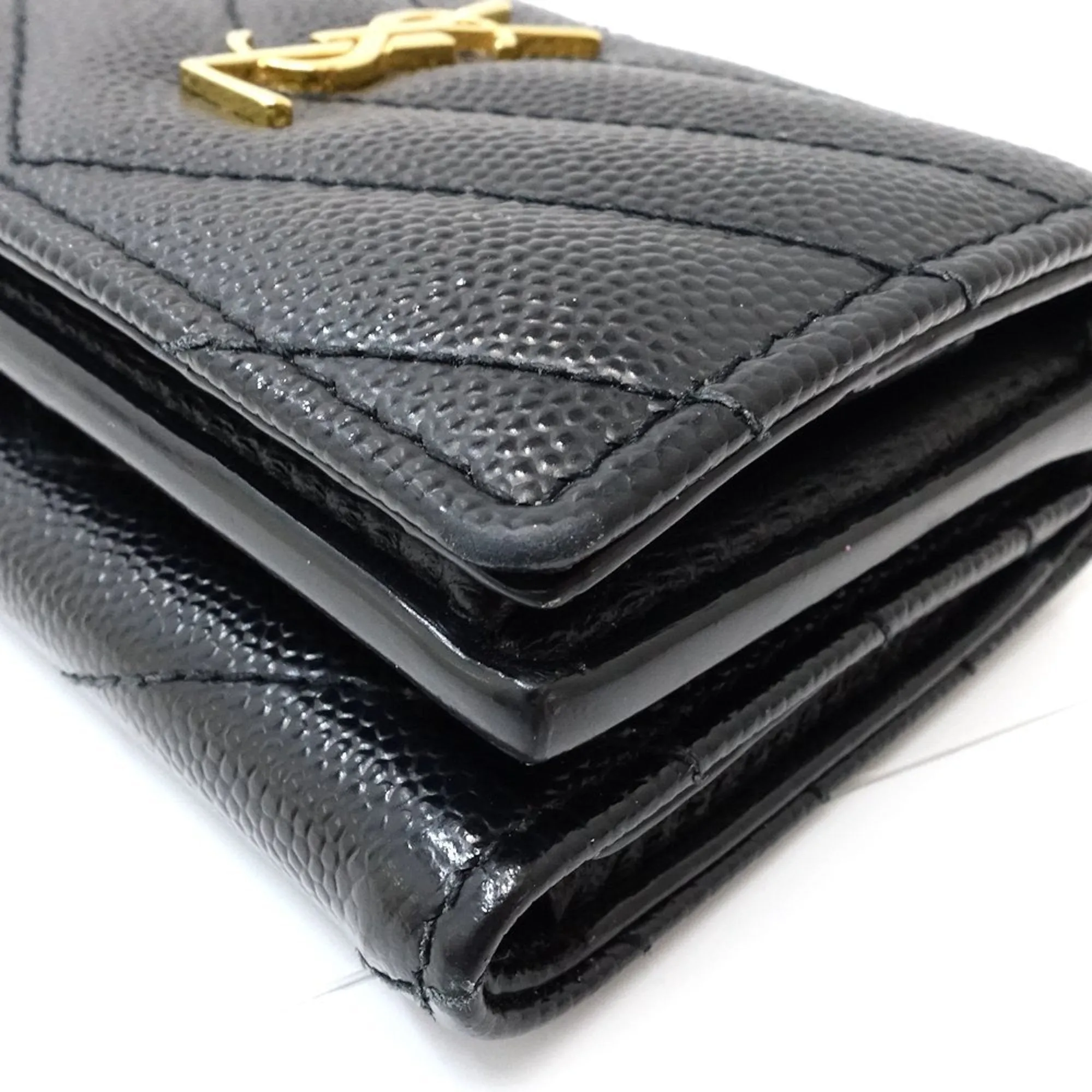 Yves Saint Laurent Leather Wallet (Tri-Fold) (Pre-Owned)
